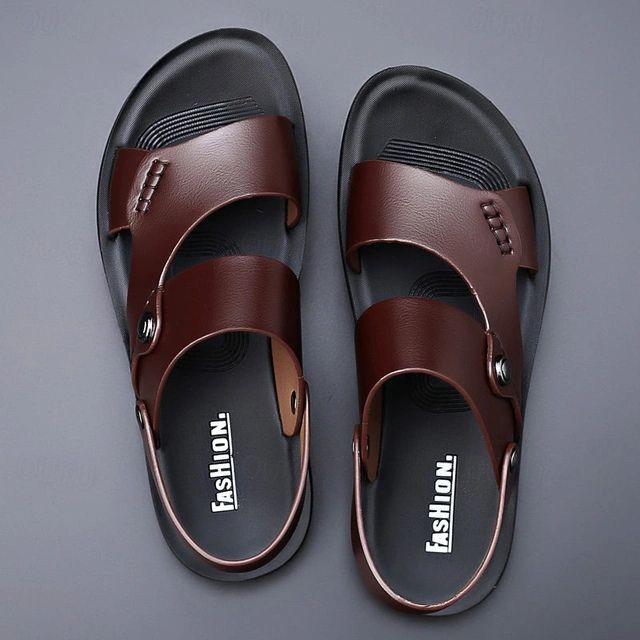 Alex | Men's Fashionable Summer Sandals in Synthetic Leather-The Yellow Prime