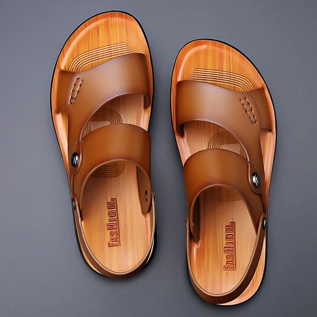 Alex | Men's Fashionable Summer Sandals in Synthetic Leather-The Yellow Prime