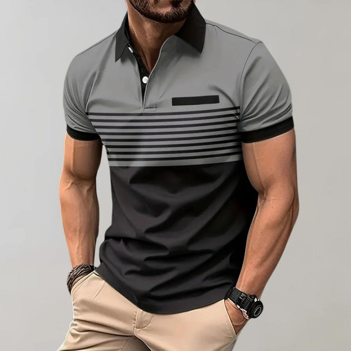James | Men's Casual Striped Polo - Stylish and Comfortable-The Yellow Prime