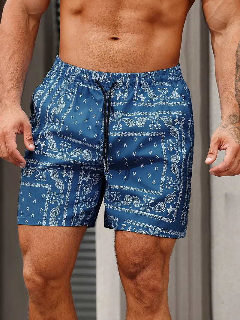 Janis | Men's Summer Bandana Print Shorts