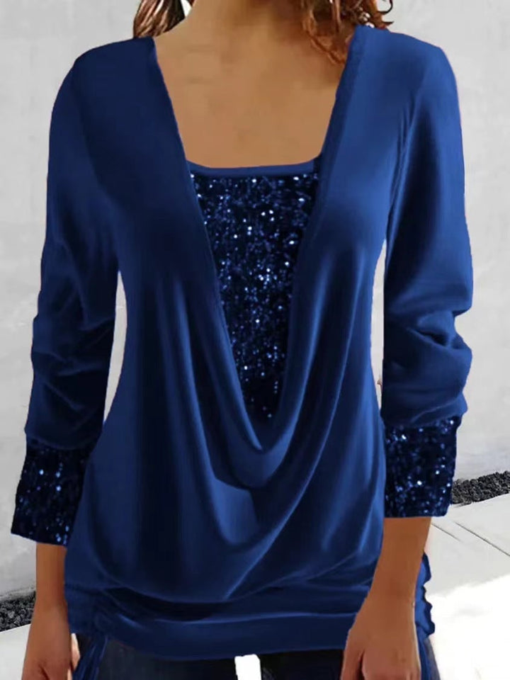 Women's Glitter Sequin Party Top-The Yellow Prime