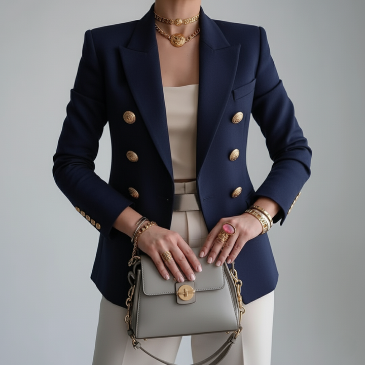 Natalia | Women's Double-Breasted Long Sleeve Suit Blazer
