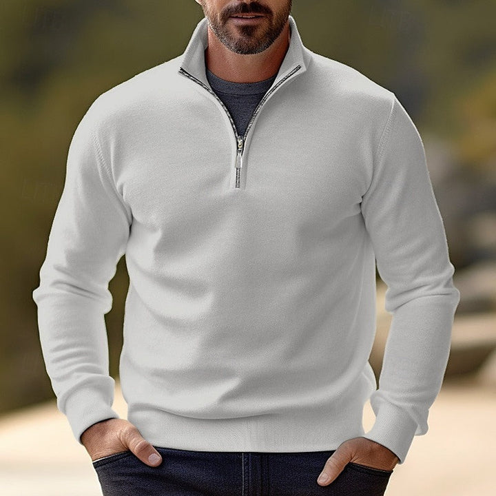 Maglione pullover da uomo dalla vestibilità sartoriale con mezza cerniera