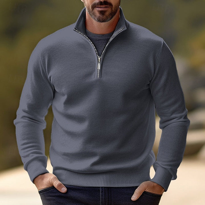 Maglione pullover da uomo dalla vestibilità sartoriale con mezza cerniera