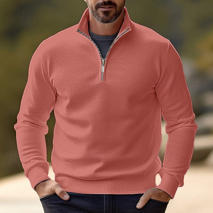 Maglione pullover da uomo dalla vestibilità sartoriale con mezza cerniera