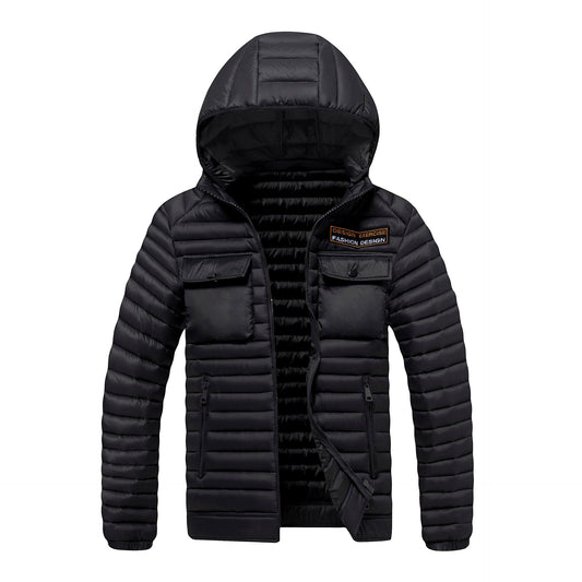 Doudoune à capuche homme avec poches utilitaires pour temps froid