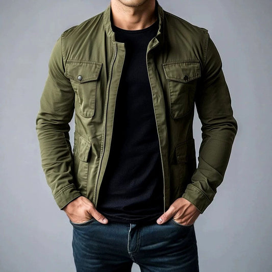 Veste pour homme à col montant et fermeture zippée - Un indispensable chaud pour l'automne et l'hiver