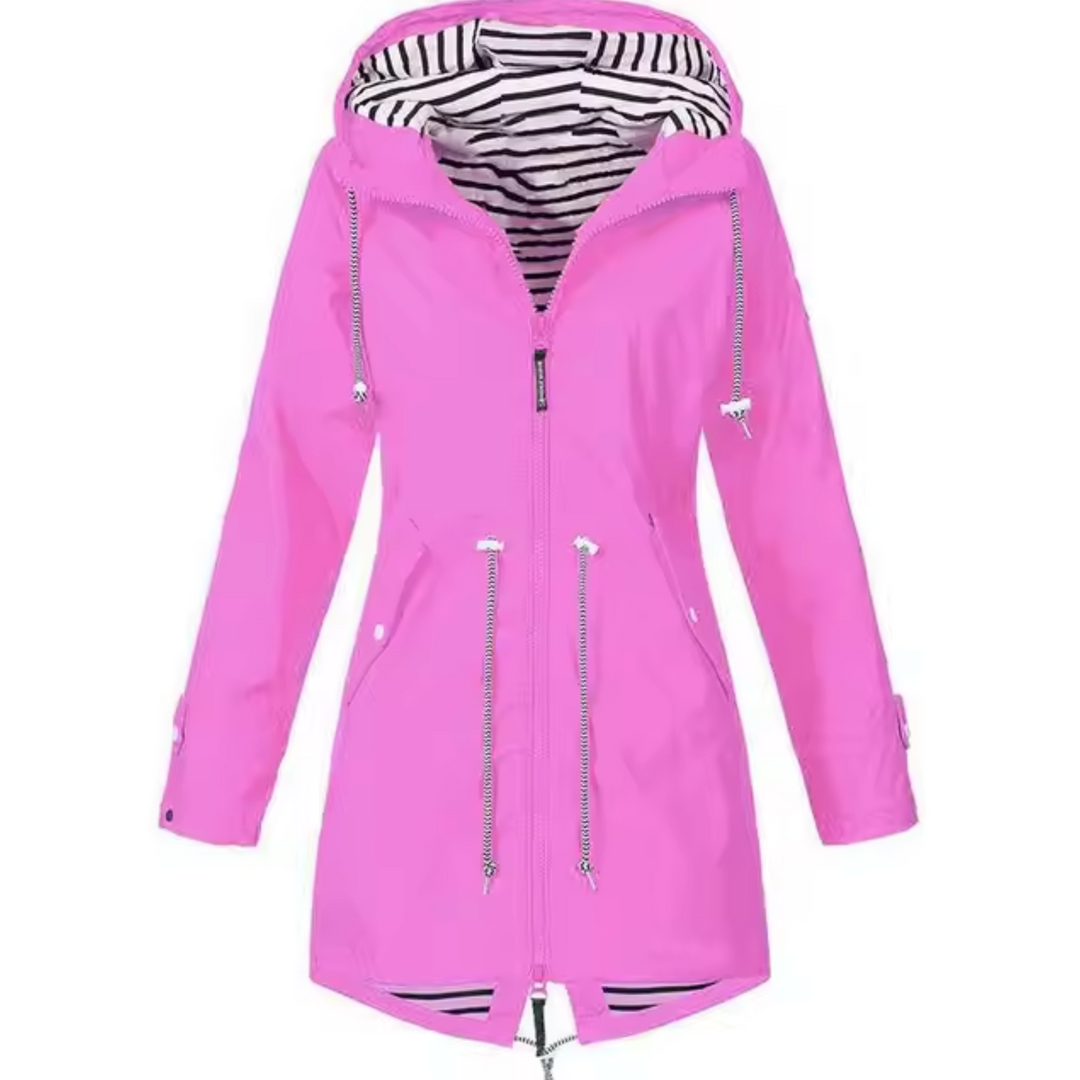 Oversized damesjas met capuchon en uitgesproken stijl