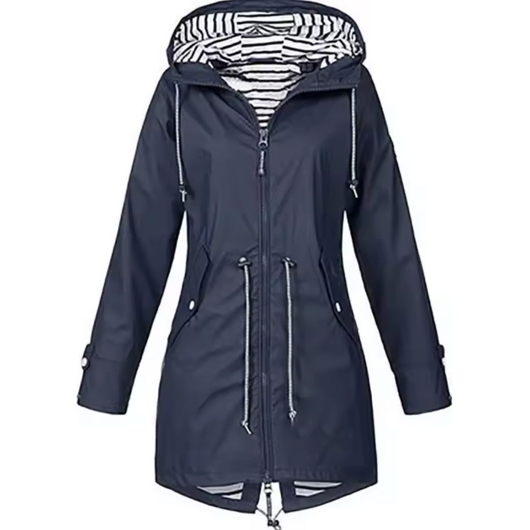 Oversized damesjas met capuchon en uitgesproken stijl