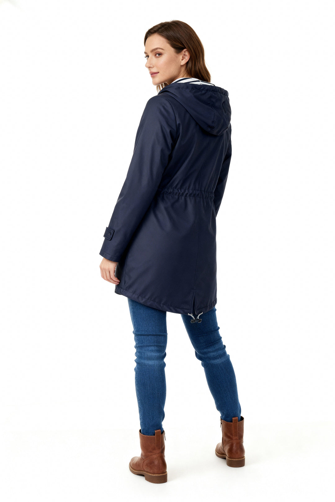 Oversized damesjas met capuchon en uitgesproken stijl