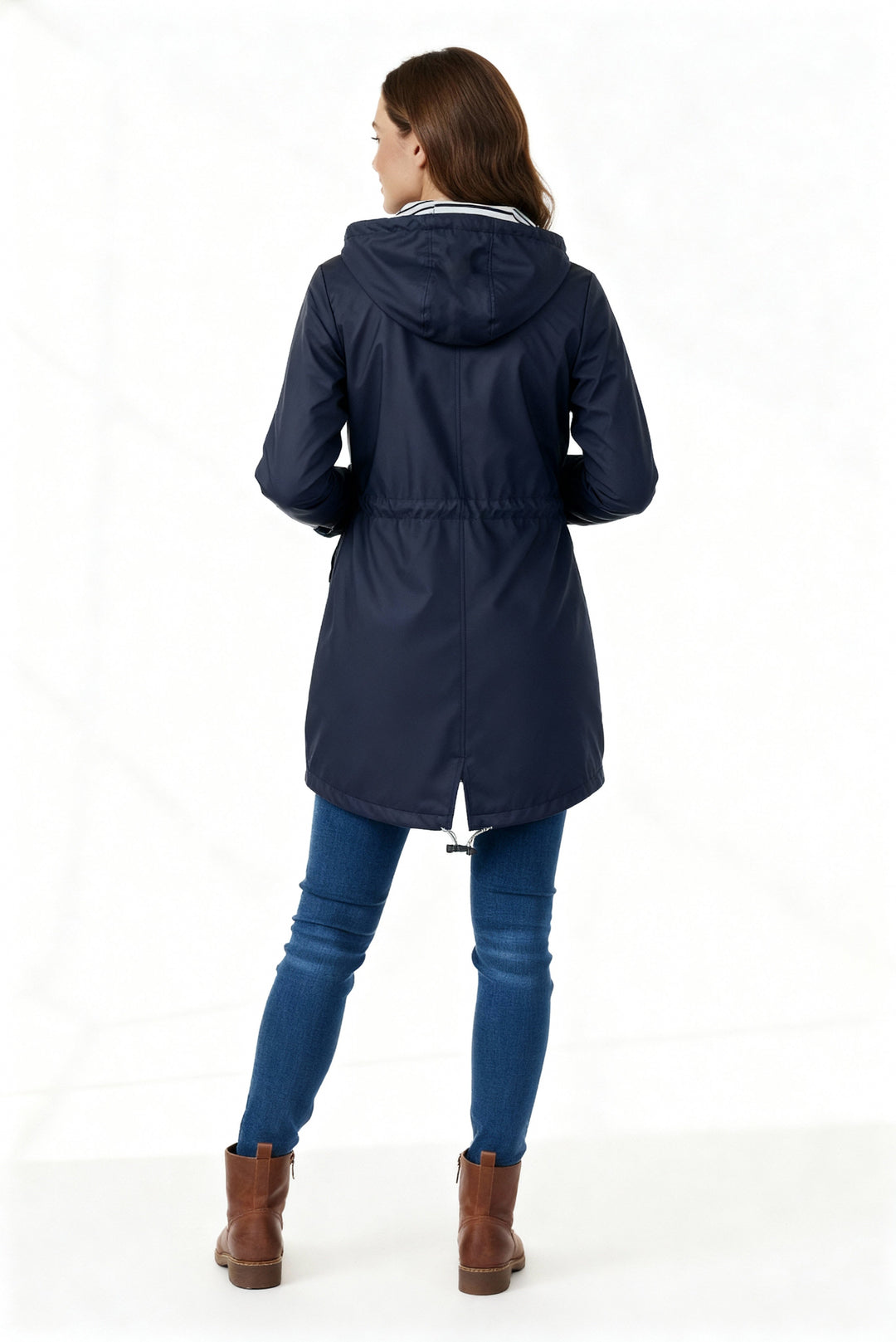 Oversized damesjas met capuchon en uitgesproken stijl