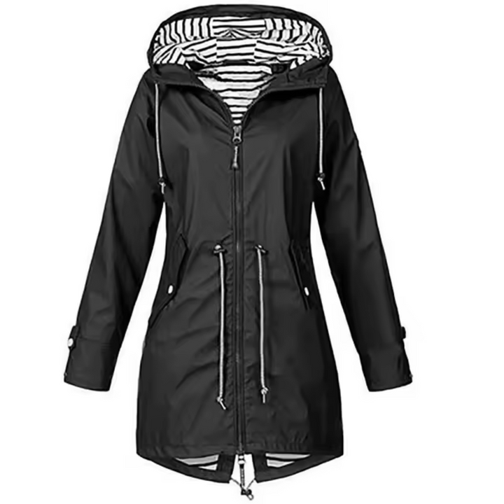 Oversized damesjas met capuchon en uitgesproken stijl