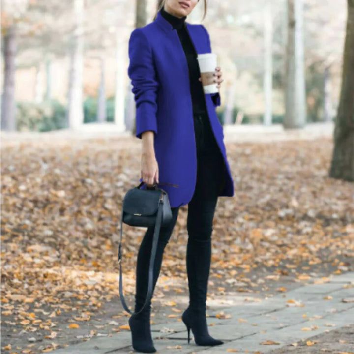 Women's Elegant Winter Coat with Standing Collar for Classic Warmth