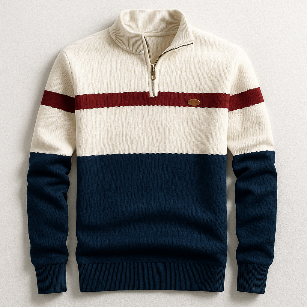Men's Colorblock Quarter-Zip Pullover
