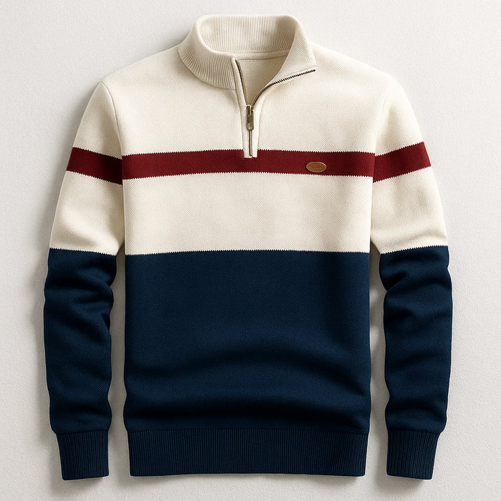Men's Colorblock Quarter-Zip Pullover
