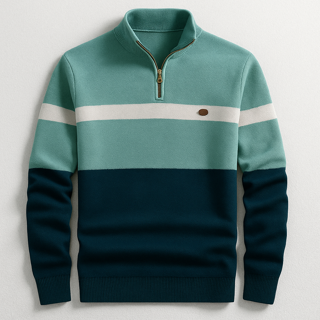Men's Colorblock Quarter-Zip Pullover
