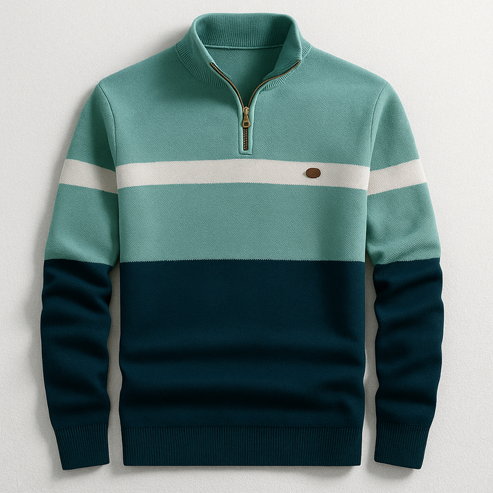 Men's Colorblock Quarter-Zip Pullover