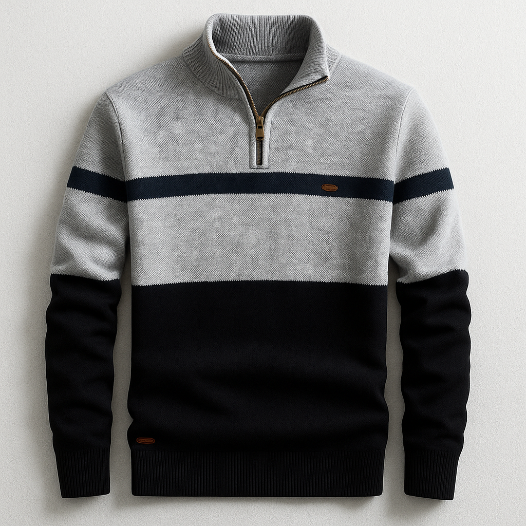 Men's Colorblock Quarter-Zip Pullover