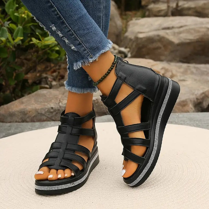 Agnes | Women's Multi-Strap Platform Sandals-The Yellow Prime