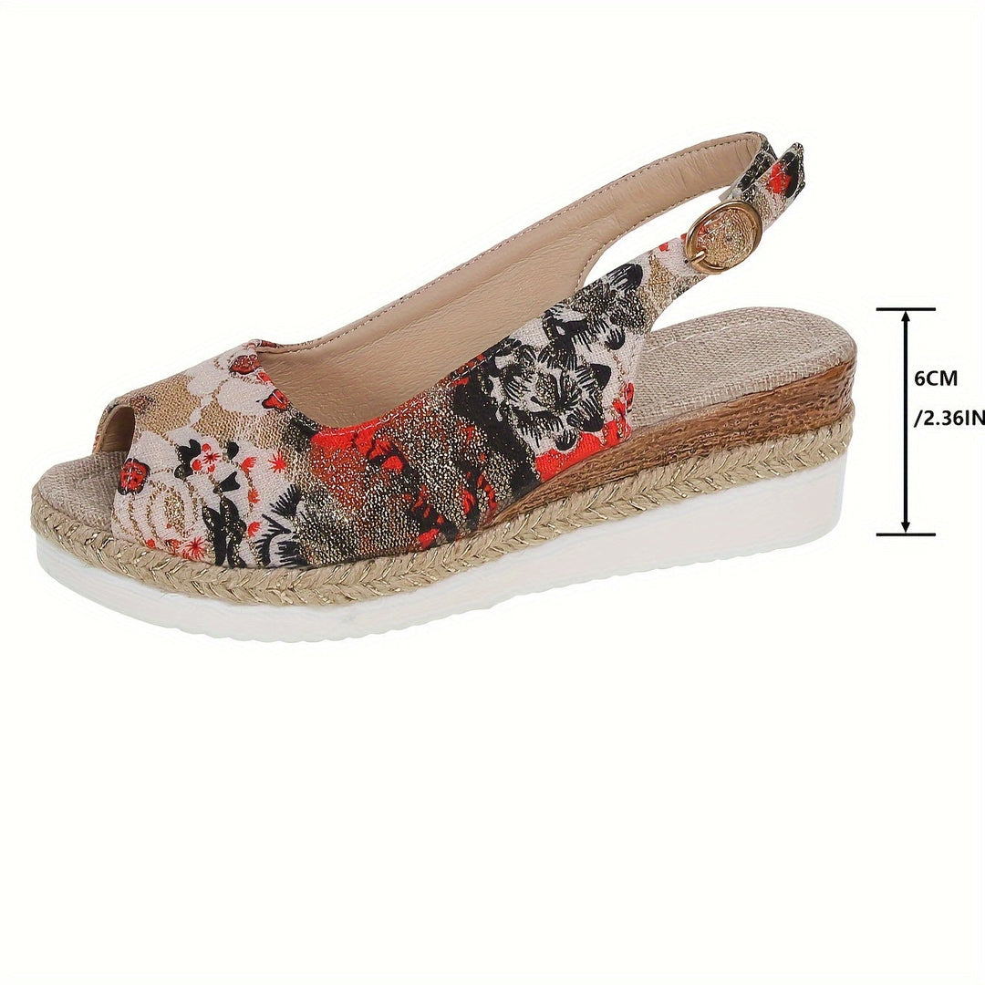 Flora | Women's Stylish Comfortable Floral Wedge Sandals-The Yellow Prime
