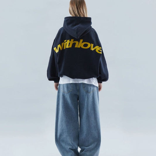 Women's Oversized Cropped Cotton-Polyester Blend Hoodie