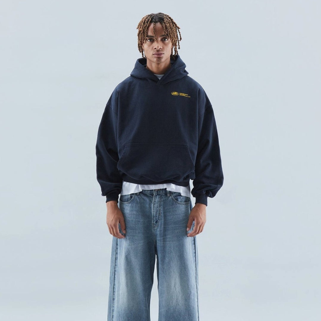 Women's Oversized Cropped Cotton-Polyester Blend Hoodie