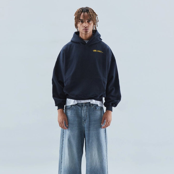 Women's Oversized Cropped Cotton-Polyester Blend Hoodie