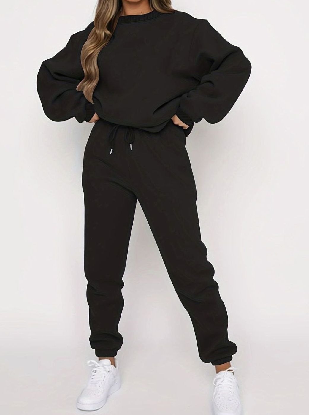 Conjunto deportivo extragrande para hombre con sudadera holgada y pantalones de chándal