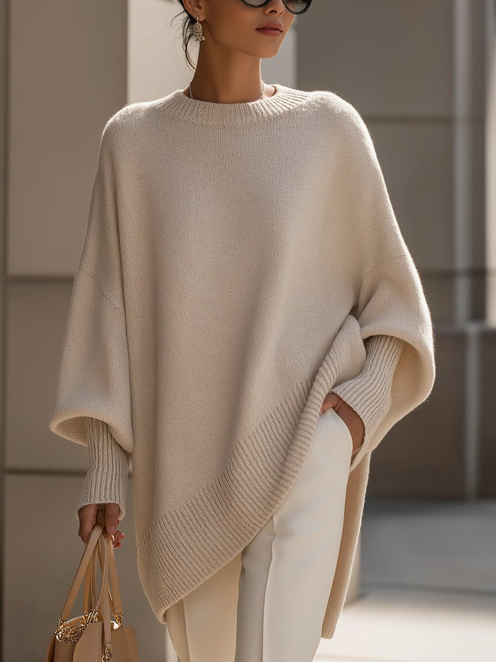 Women's Oversized Batwing Knit Sweater for Cozy Style