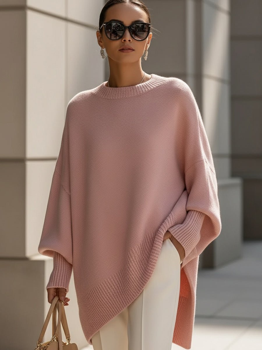 Women's Oversized Batwing Knit Sweater for Cozy Style