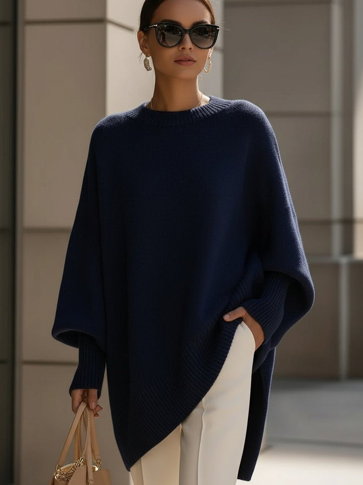 Women's Oversized Batwing Knit Sweater for Cozy Style
