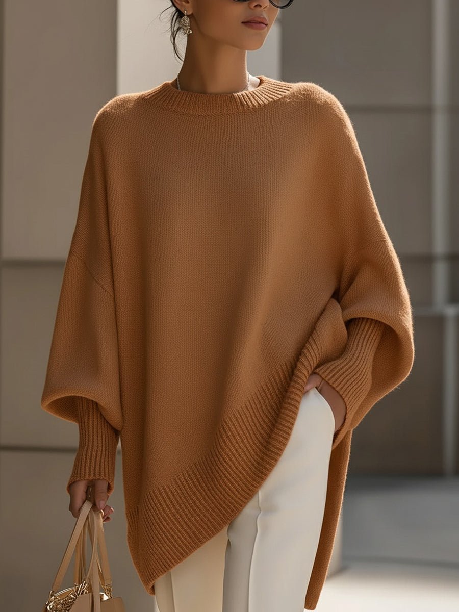 Women's Oversized Batwing Knit Sweater for Cozy Style