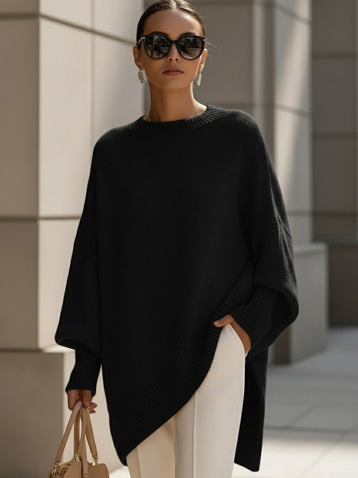 Women's Oversized Batwing Knit Sweater for Cozy Style