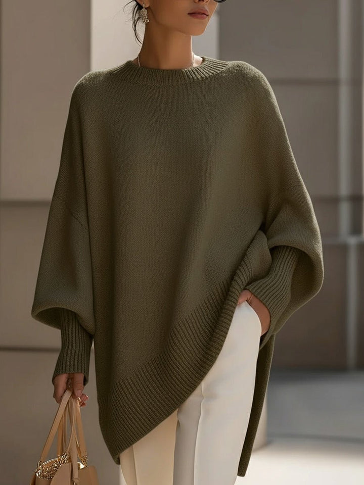 Women's Oversized Batwing Knit Sweater for Cozy Style