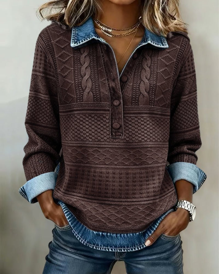 Women's Relaxed-Fit Half-Knot Structured Sweatshirt