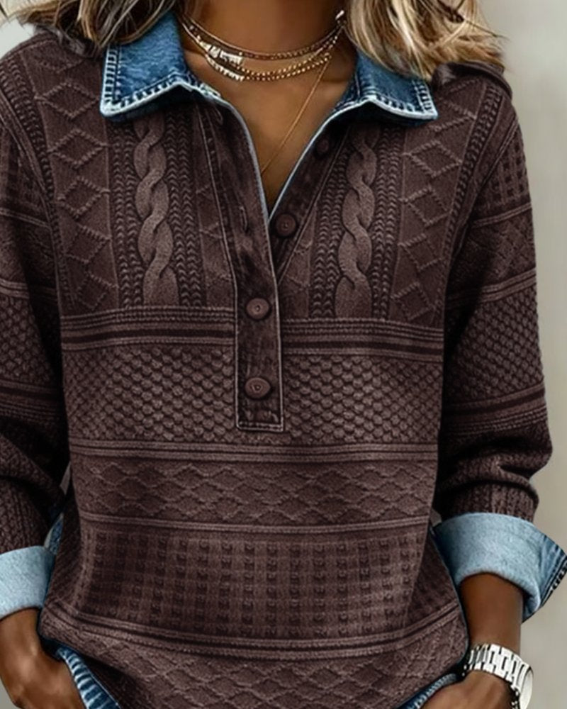 Women's Relaxed-Fit Half-Knot Structured Sweatshirt