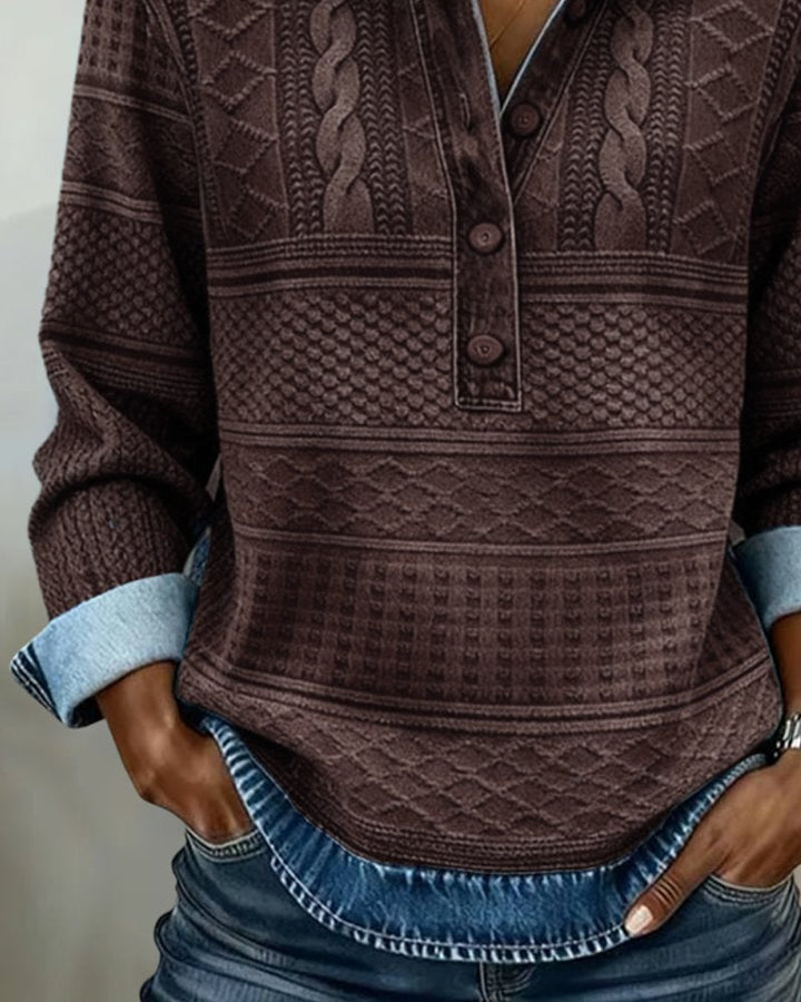 Women's Relaxed-Fit Half-Knot Structured Sweatshirt