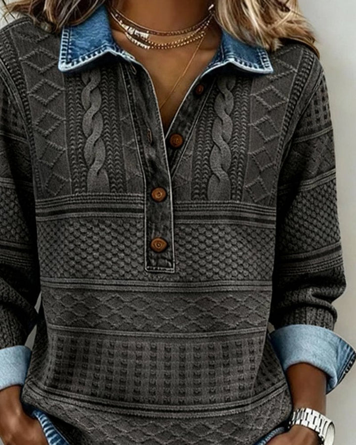 Women's Relaxed-Fit Half-Knot Structured Sweatshirt