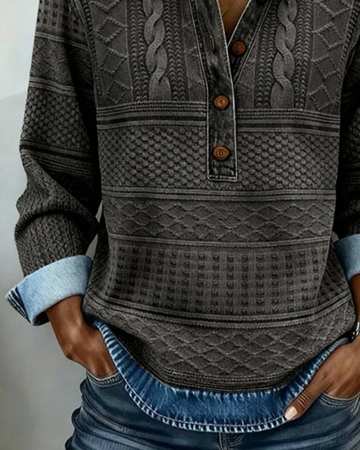 Women's Relaxed-Fit Half-Knot Structured Sweatshirt