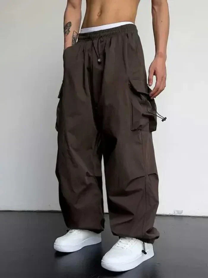 Harry | Men's Adjustable Toggle Wide Leg Cargo Trousers