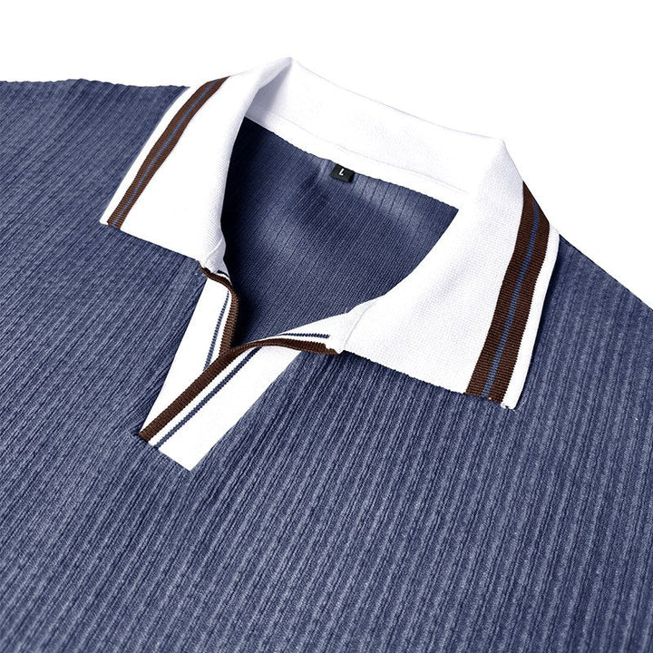 Suéter polo de punto acanalado para hombre