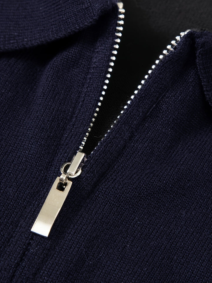 Men's Classic Quarter-Zip Polo Sweater