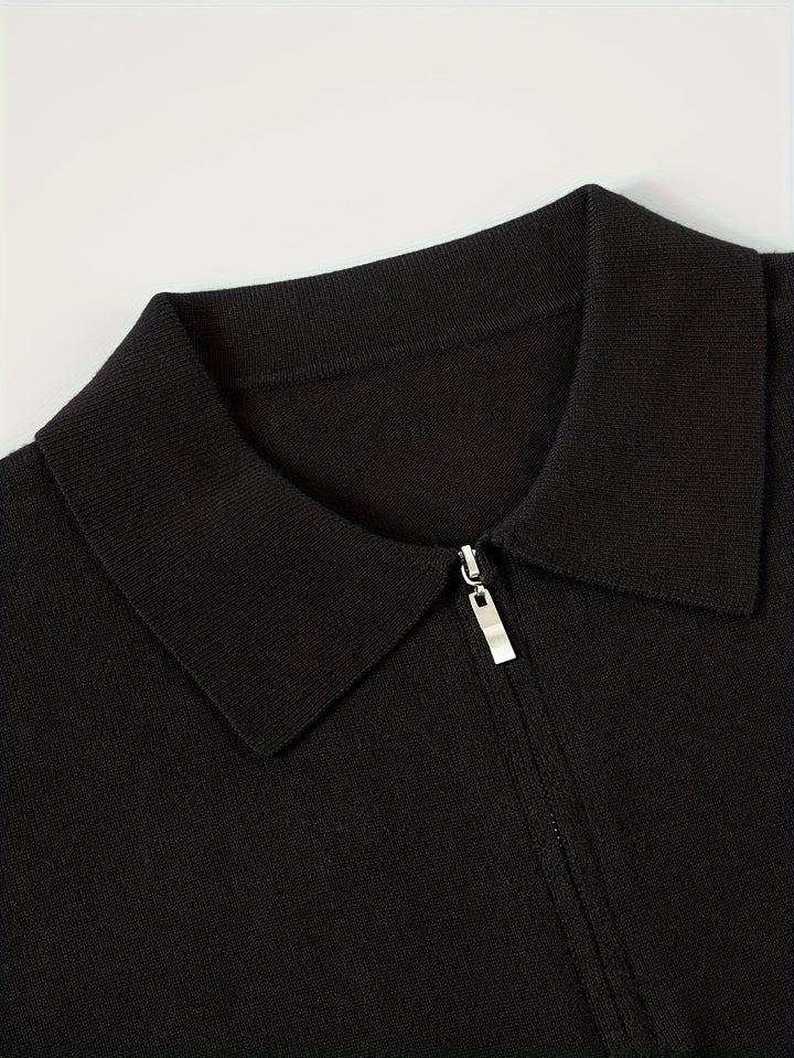 Men's Classic Quarter-Zip Polo Sweater
