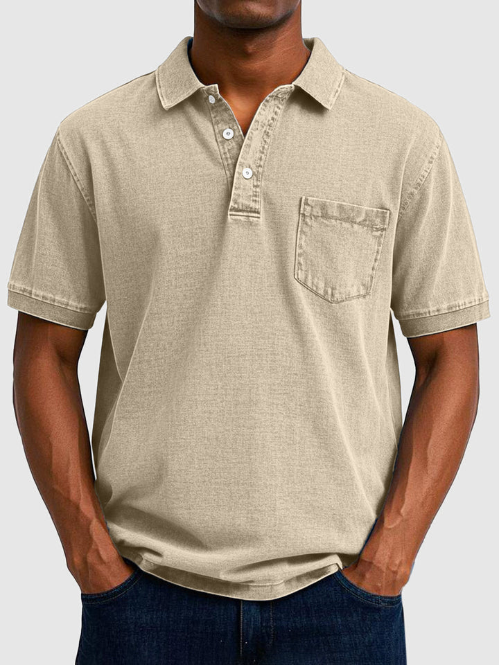 Kenneth | Men's Cotton Denim Short Sleeve Polo Shirt