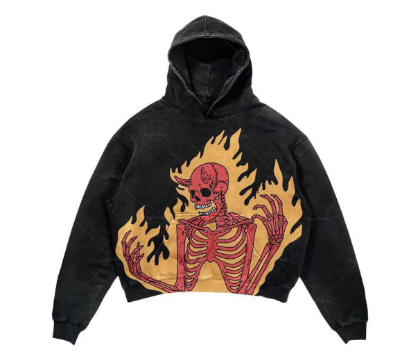 Men's Cropped Pullover Hoodie - Warm Polyester Streetwear-The Yellow Prime