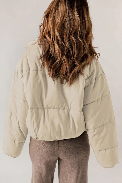 Vinterfrakke til kvinder med lynlås og krave, lange ærmer, størrelser S til 2xl