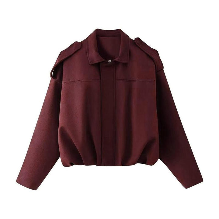 Women's Relaxed Fit Faux Suede Bomber Jacket for Stylish Comfort