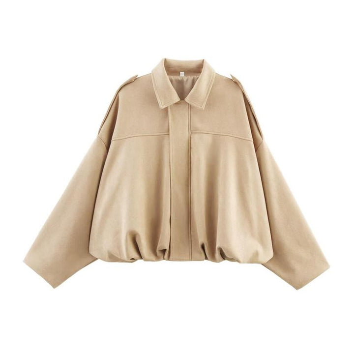 Women's Relaxed Fit Faux Suede Bomber Jacket for Stylish Comfort