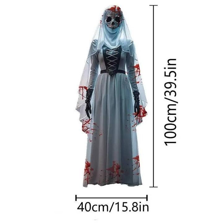 Halloween's Skull Bride Hanging Decoration - Weather Resistant Fabric