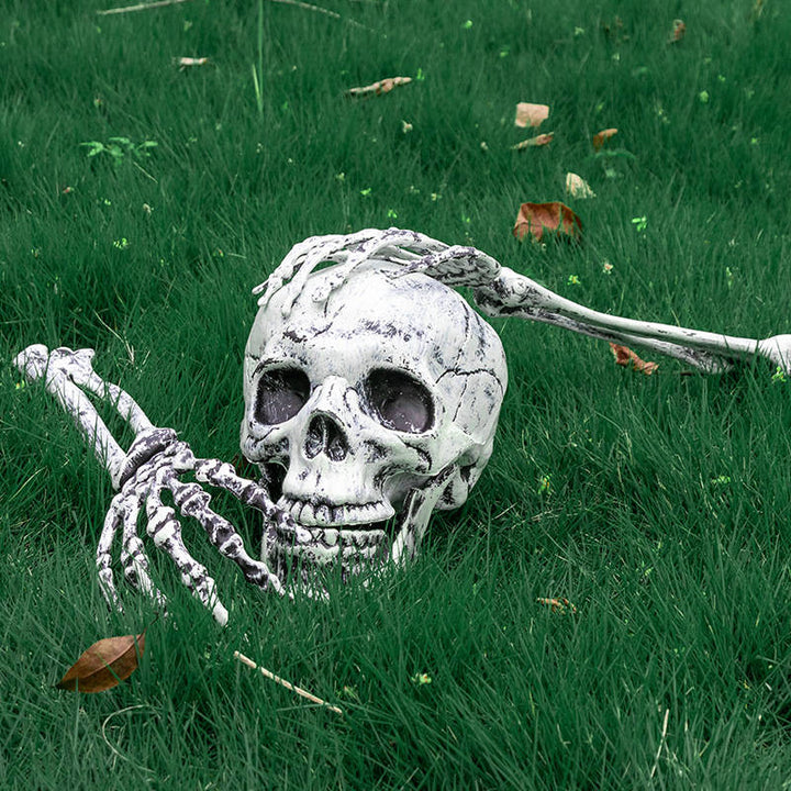 Halloweenovy realistické zápichy v podobě kostlivců pro venkovní dekoraci trávníku
